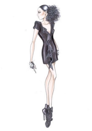 Armani Sketches of Alicia Keys Costume