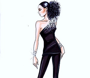 Alicia Keys’ Concert Wardrobe Sketches by Armani