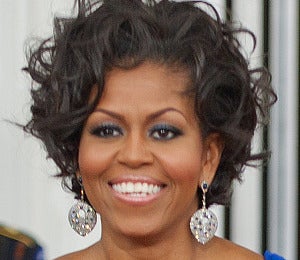 Michelle Obama Dazzles in Blue Eyeshadow