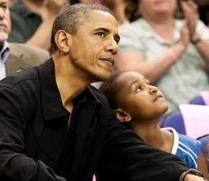 Obama Watch: President and Sasha at WNBA Game