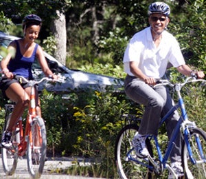 Obama Watch: Pres. Obama and Malia's Bike Ride