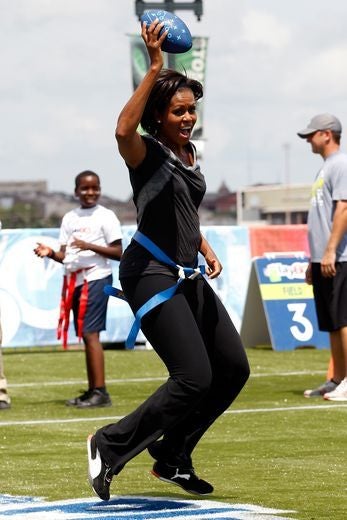 Michelle Obama Gets Physical