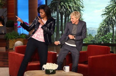 Must-See: Michelle Obama Does Push-Ups with Ellen DeGeneres