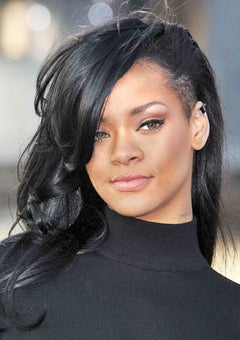 Go There: Rihanna Steps Out in Jet Black, Half-Shaven Hairstyle