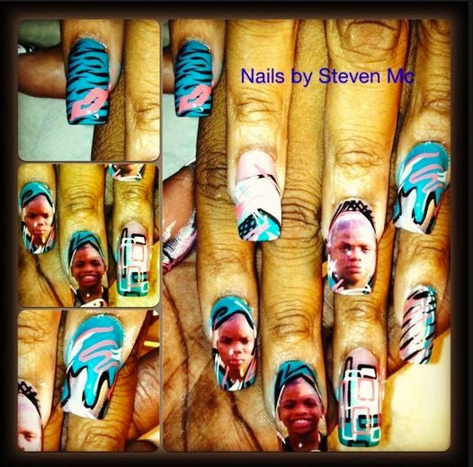 Beyoncé Shows Photo of  Jay-Z Painted on Nails & More Portrait Nail Art