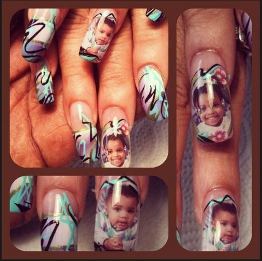 Beyoncé Shows Photo of  Jay-Z Painted on Nails & More Portrait Nail Art
