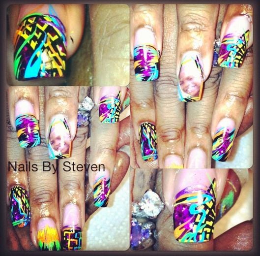 Beyoncé Shows Photo of  Jay-Z Painted on Nails & More Portrait Nail Art