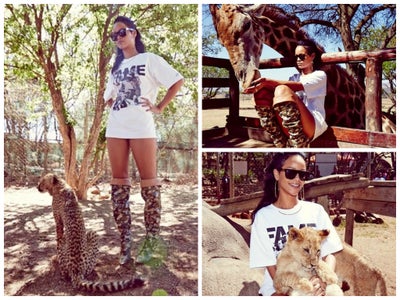 Photo Fab: Rihanna Goes to the Zoo in South Africa