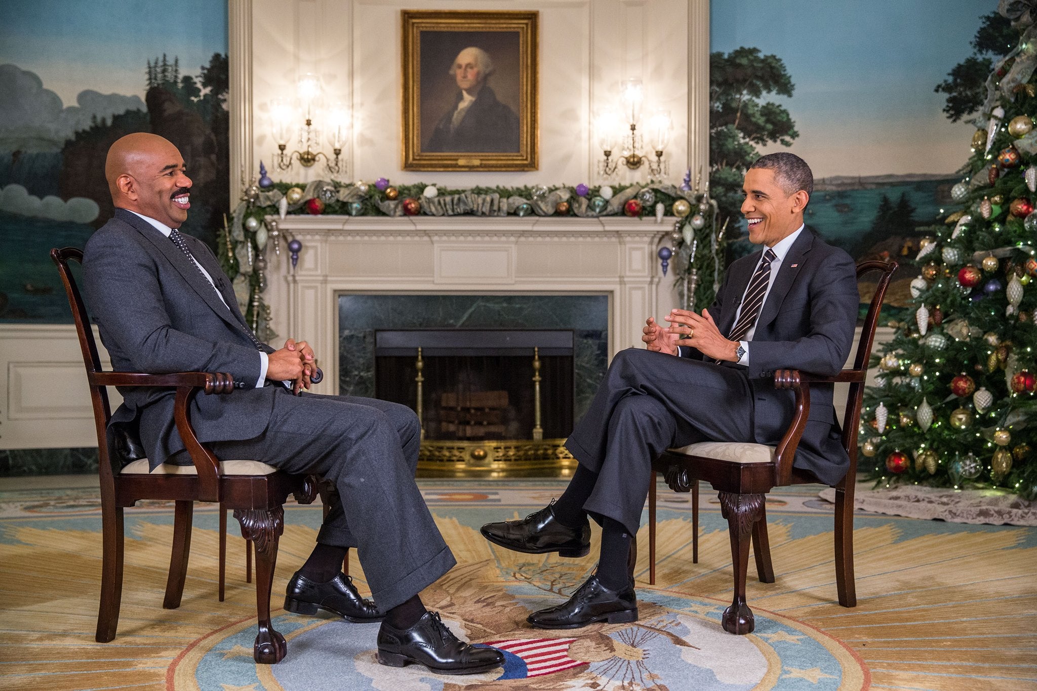 Steve Harvey Sits Down with President Obama