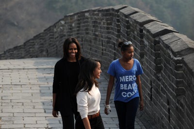 Photo Fab: Michelle, Malia and Sasha Obama Visit the Great Wall of China in Style