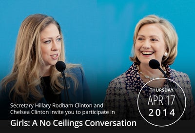 Join Hillary Clinton & Chelsea Clinton via Live Stream