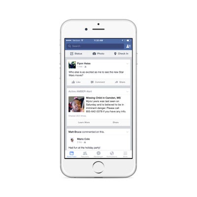 Facebook to Start Posting Amber Alerts to Newsfeeds