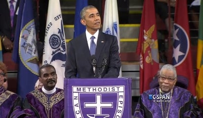 Obama Leads Congregation in ‘Amazing Grace’ Following Powerful Eulogy for Rev. Pinckney