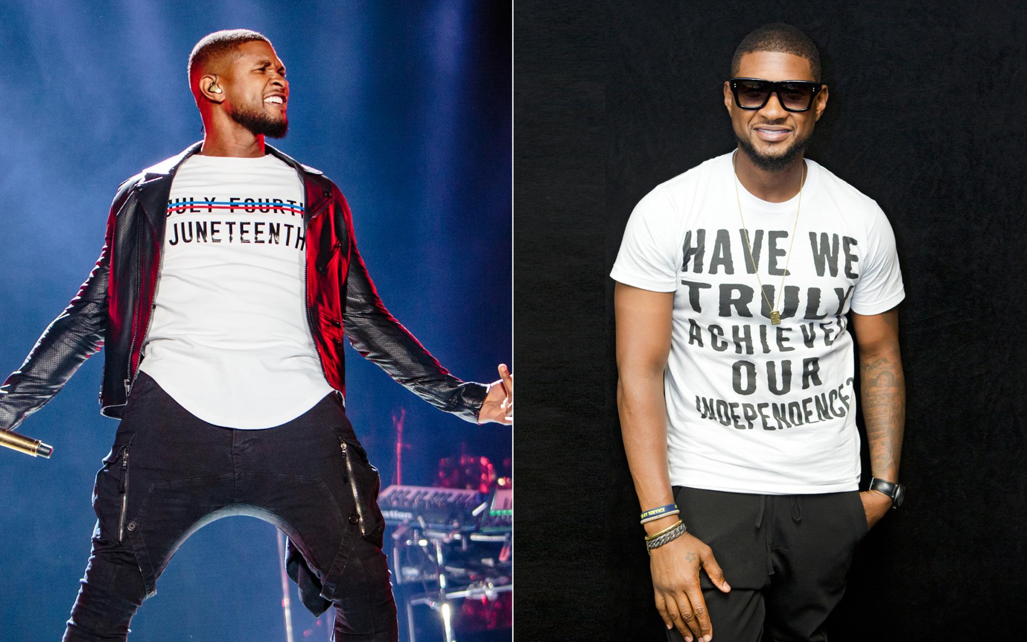 Usher Explains Juneteenth Shirt in Instagram Post