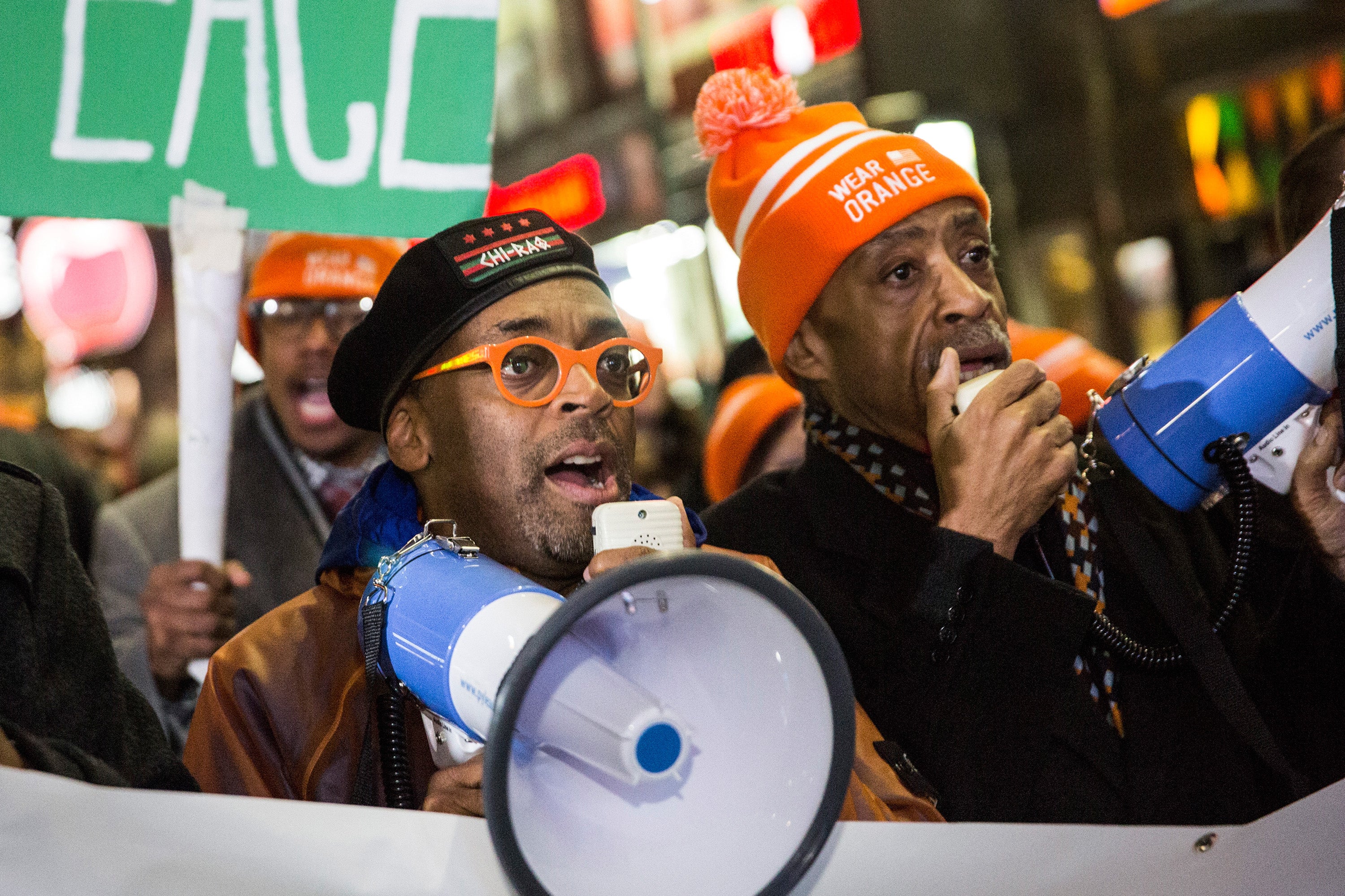 See Spike Lee’s Anti-Gun Violence Protest Following ‘Chiraq’ Premiere