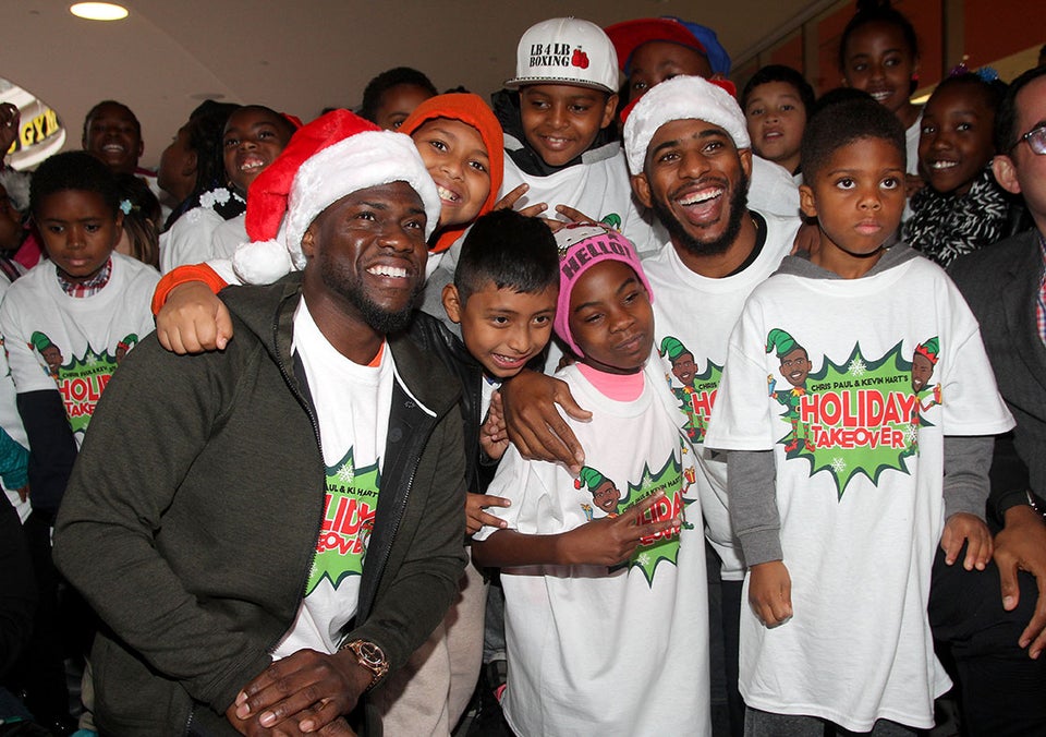Kevin Hart and Chris Paul Teach L.A. Kids Valuable Christmas Lesson