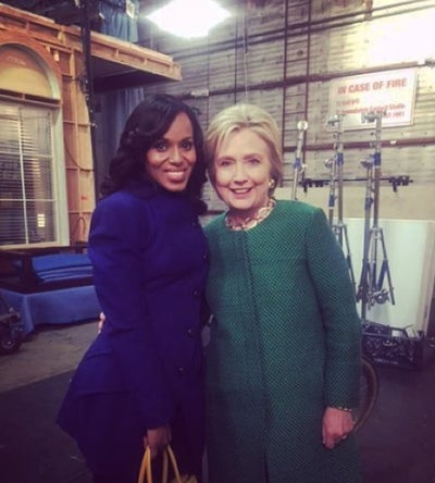 Hillary Clinton Visited the ‘Scandal’ Set and Totally Hung Out with Kerry Washington