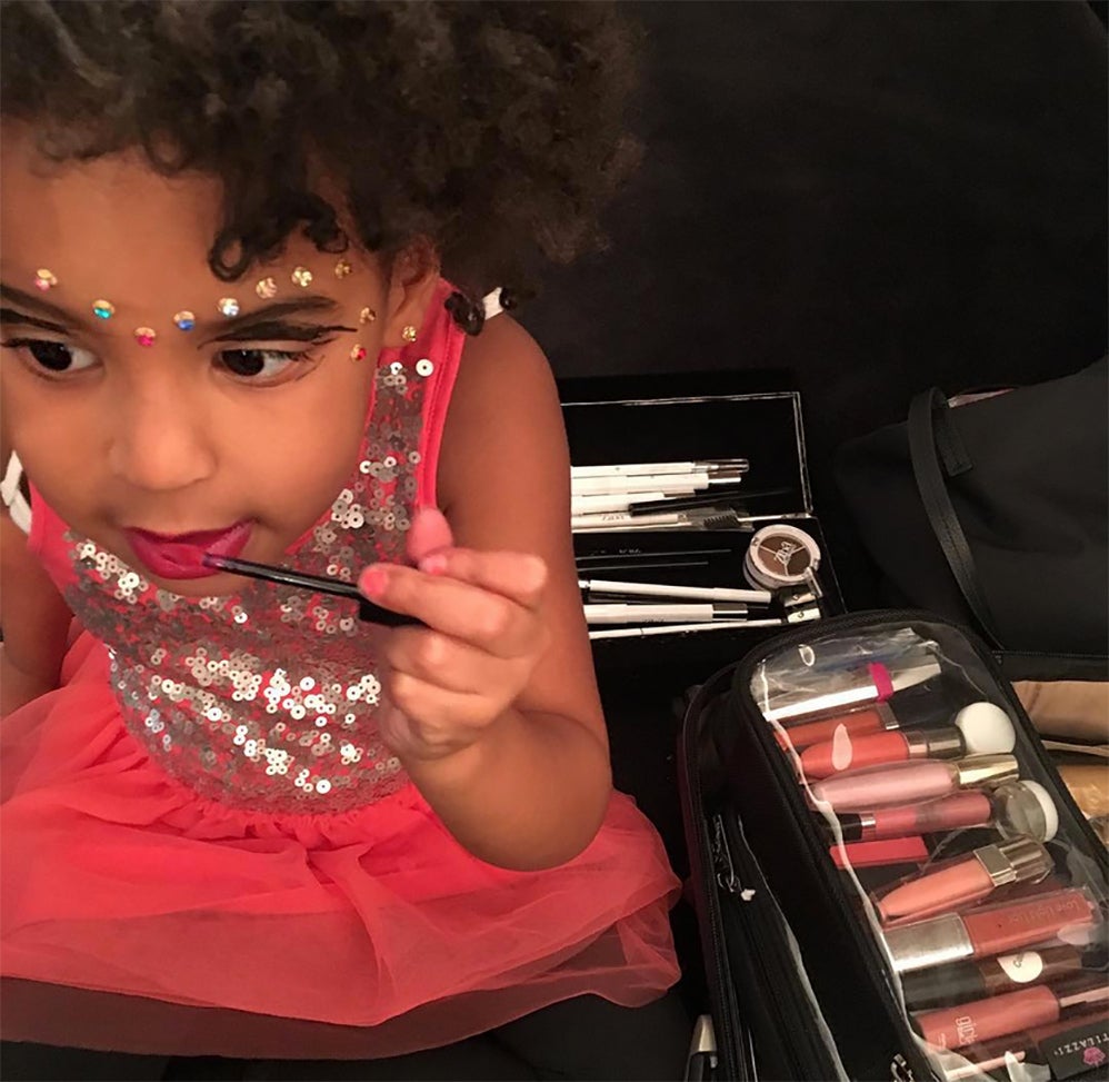 Blue Ivy Found Her Way into Beyoncé's Makeup Kit
