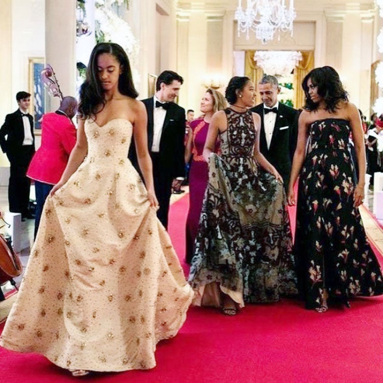 Reporter Comments on Cost of Malia and Sasha’s State Dinner Dresses, Internet Schools Her