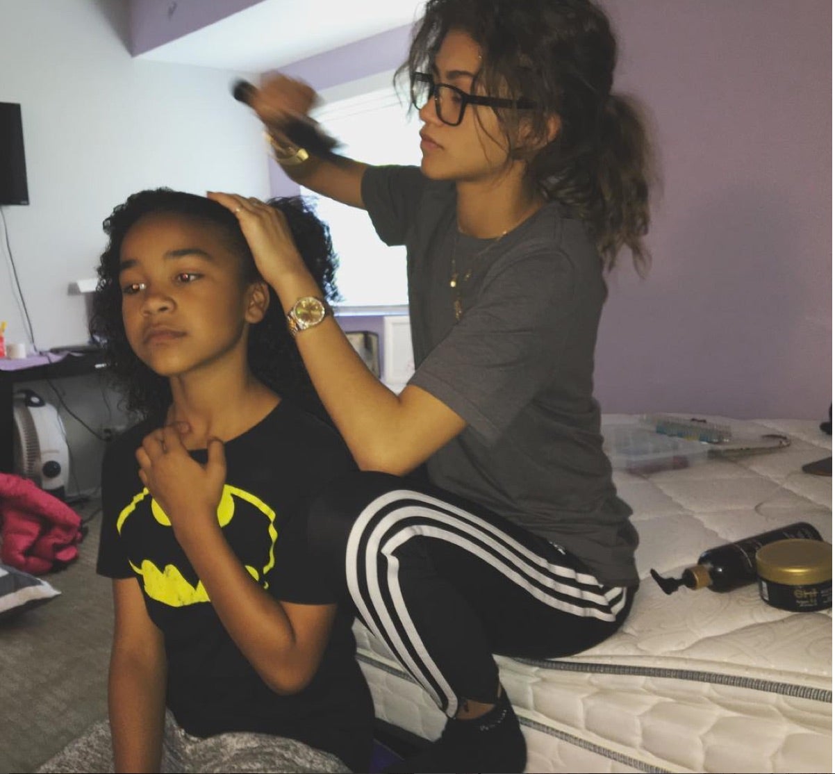 Auntie Duties: Zendaya Styles Her Niece’s Hair
