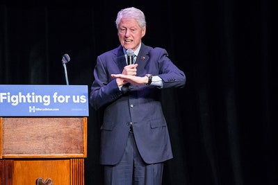 Bill Clinton and Black Lives Matter Protestors Exchange Words at Rally