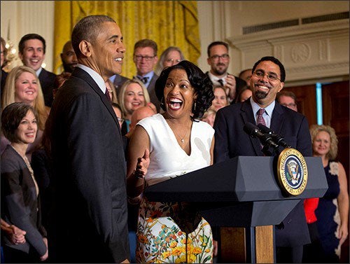 This Teacher's Over-The-Top Reaction to President Obama Will Make Your Day
