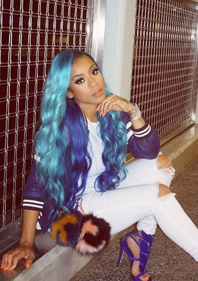 Keyshia Cole Going For That Summertime Blue Hair And We Love It