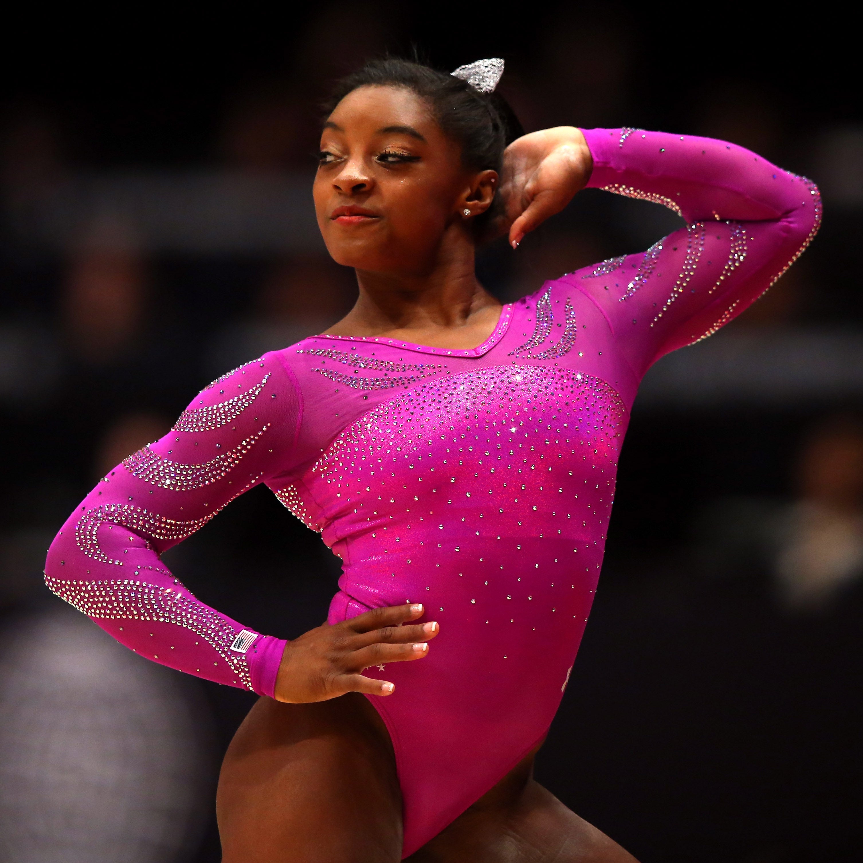 Behold, Simone Biles' Oh-So-Sparkly Leotard Game 
