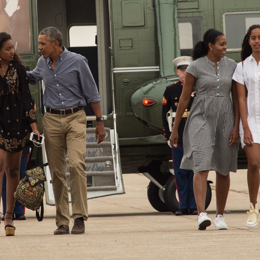 The Obamas Look Refreshed While Returning from Vacation on Martha’s Vineyard
