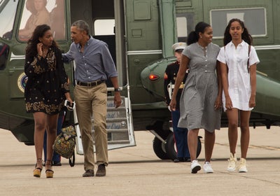 The Obamas Look Refreshed While Returning from Vacation on Martha’s Vineyard