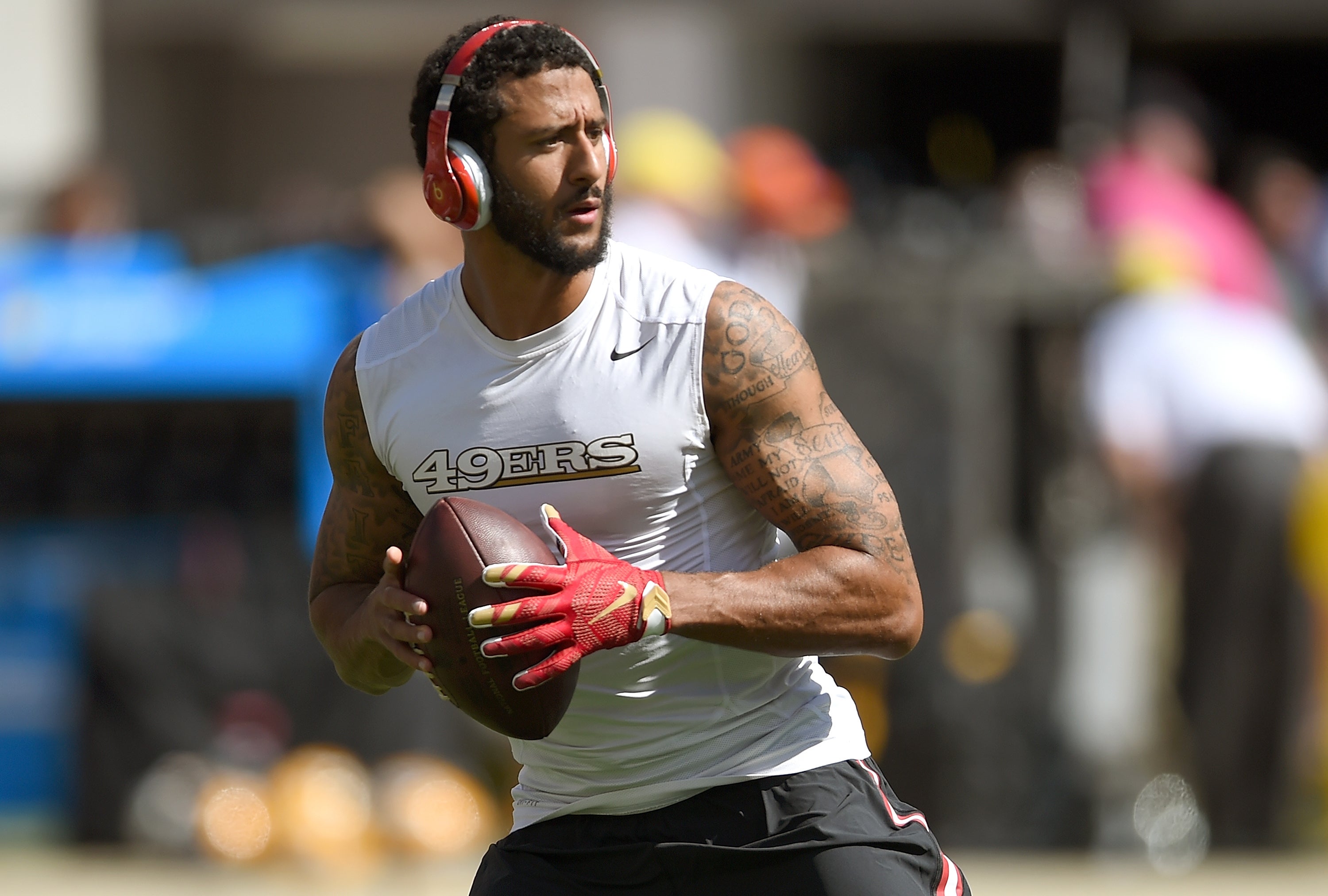 Colin Kaepernick Protests National Anthem Over Treatment of Minorities
