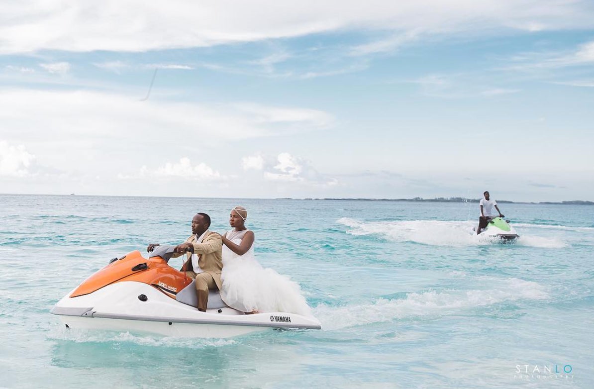 Black Wedding Moment of the Day: Bride and Groom Slay On a Jet Ski
