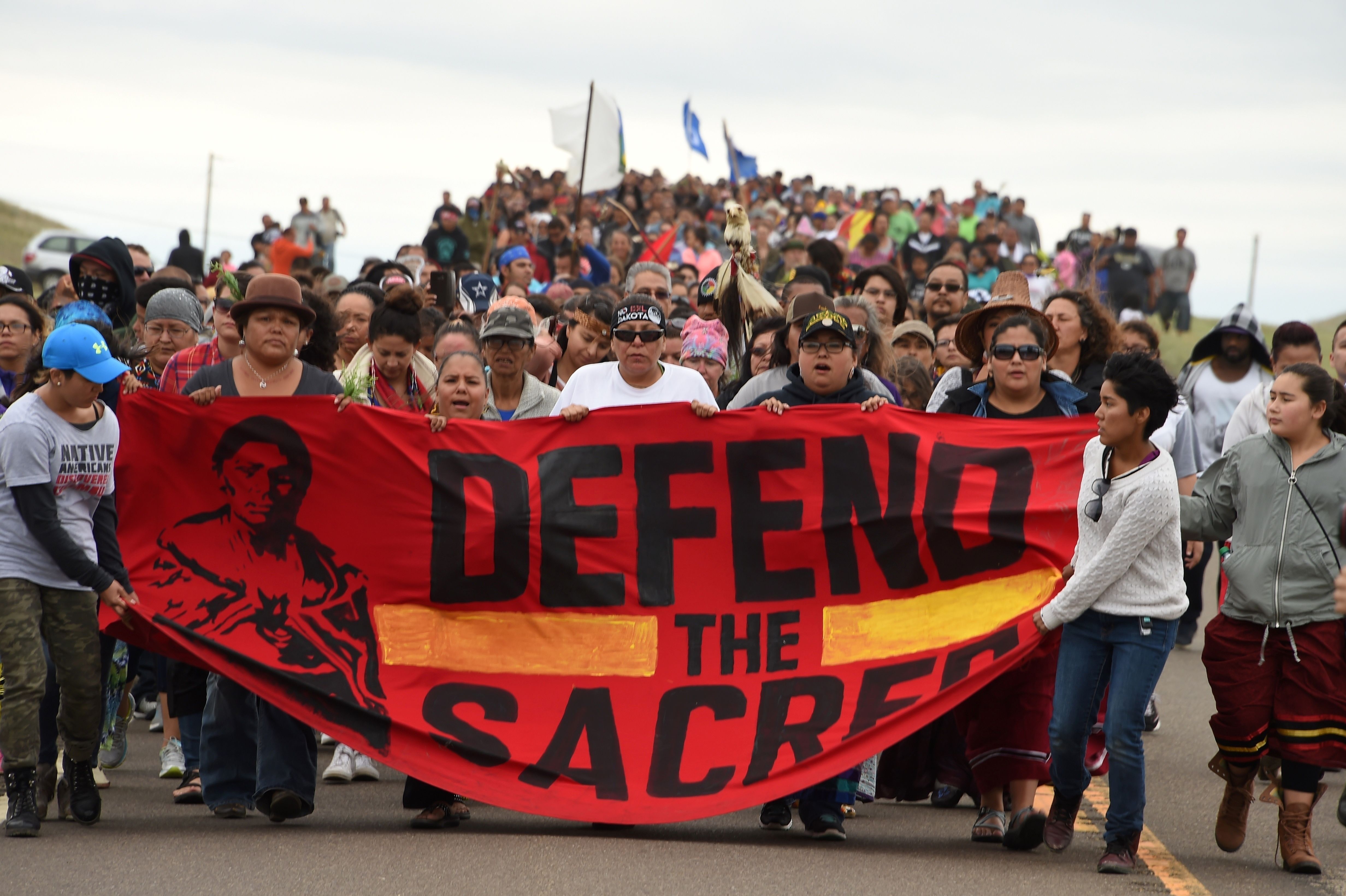 Protests Against North Dakota Pipeline On Sacred Native American Land Continue
