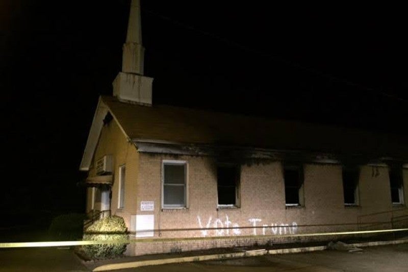 Burning Of Black Mississippi Church With ‘Vote Trump’ Message Investigated As Hate Crime