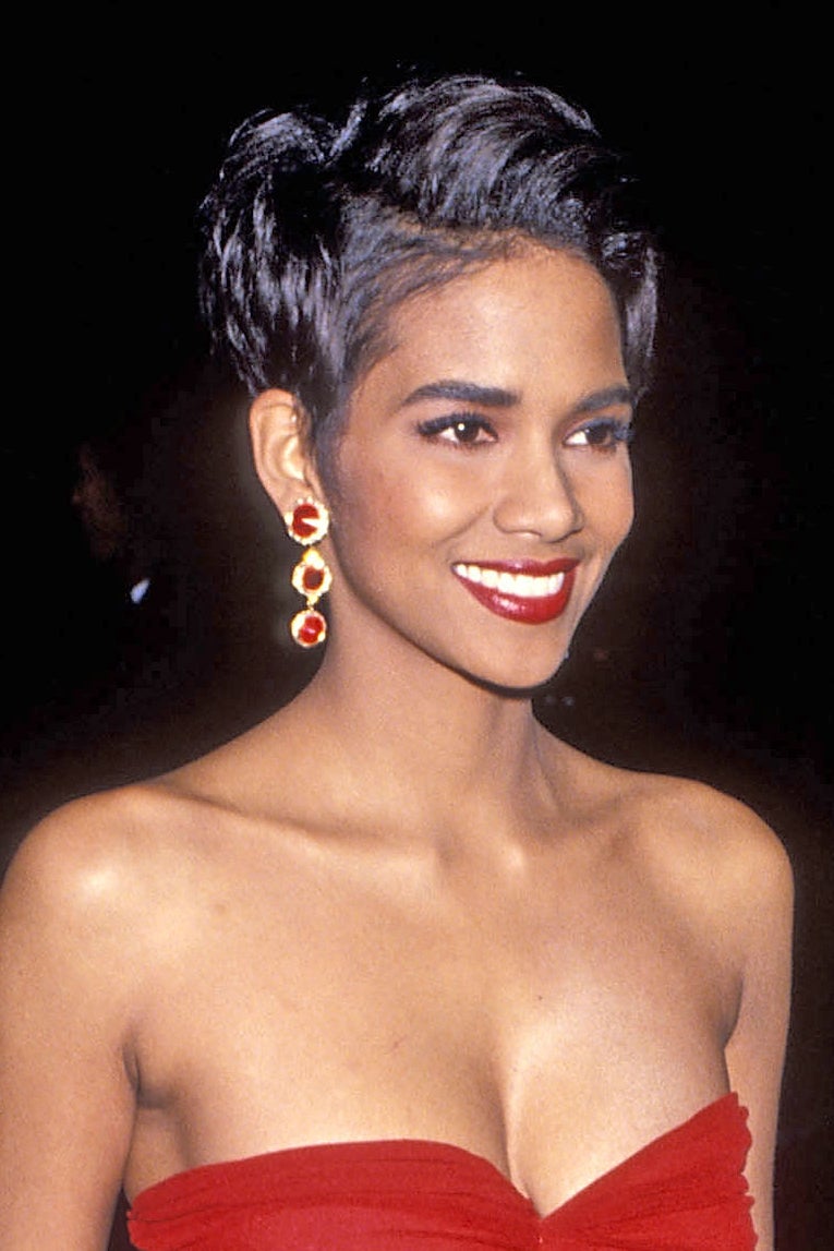 Halle Berry with different short and long hairstyles