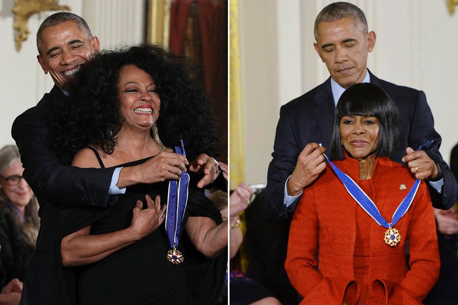 President Obama Was Completely In Awe Of Diana Ross And Cicely Tyson During Medal Of Freedom Ceremony