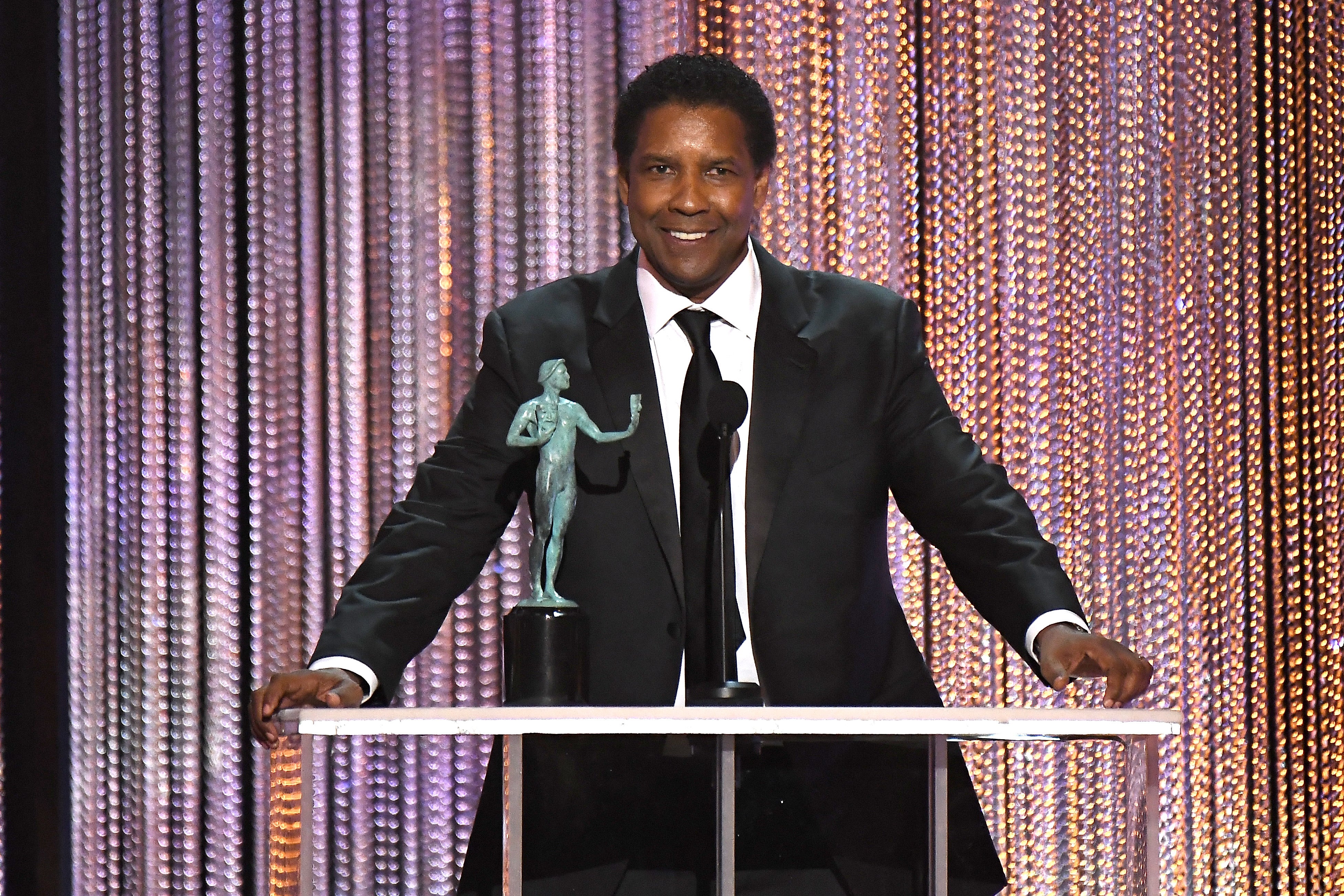 Denzel Washington (Finally!) Wins His First SAG Award For His Powerful Performance In 'Fences'
