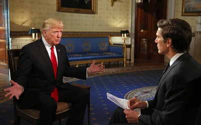 Trump Repeats Unproven Claims And Attacks Critics In His First Extended Interview As President
