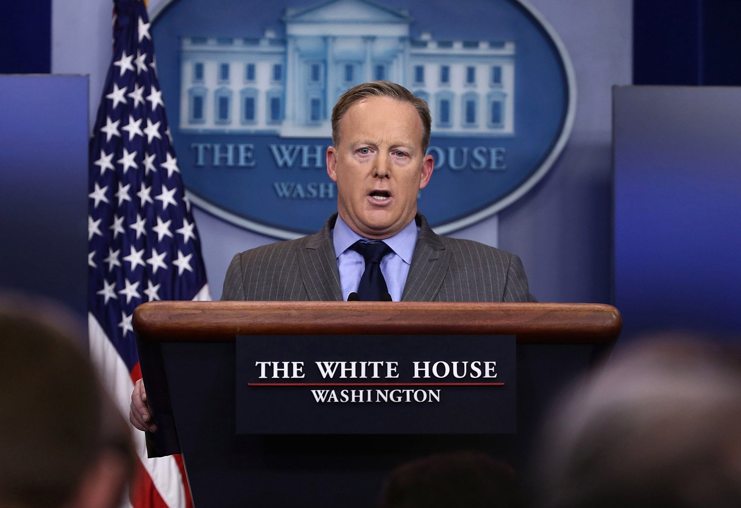 The Irony: Trump’s Press Secretary Takes First Question From Fake News Site During Press Conference
