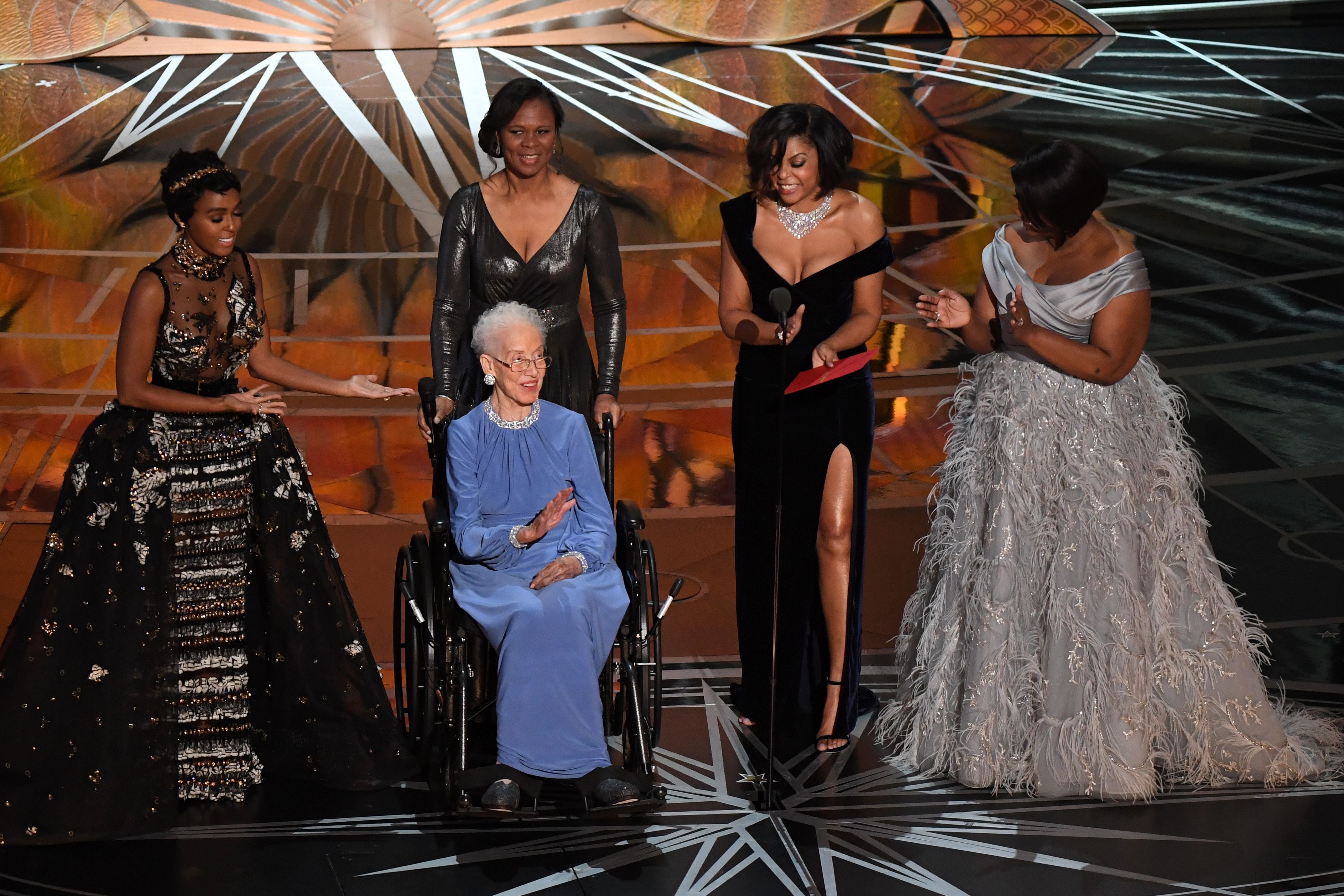 The Real Katherine Johnson Joined 'Hidden Figures' Cast On The Oscars Stage For An Unforgettable Moment
