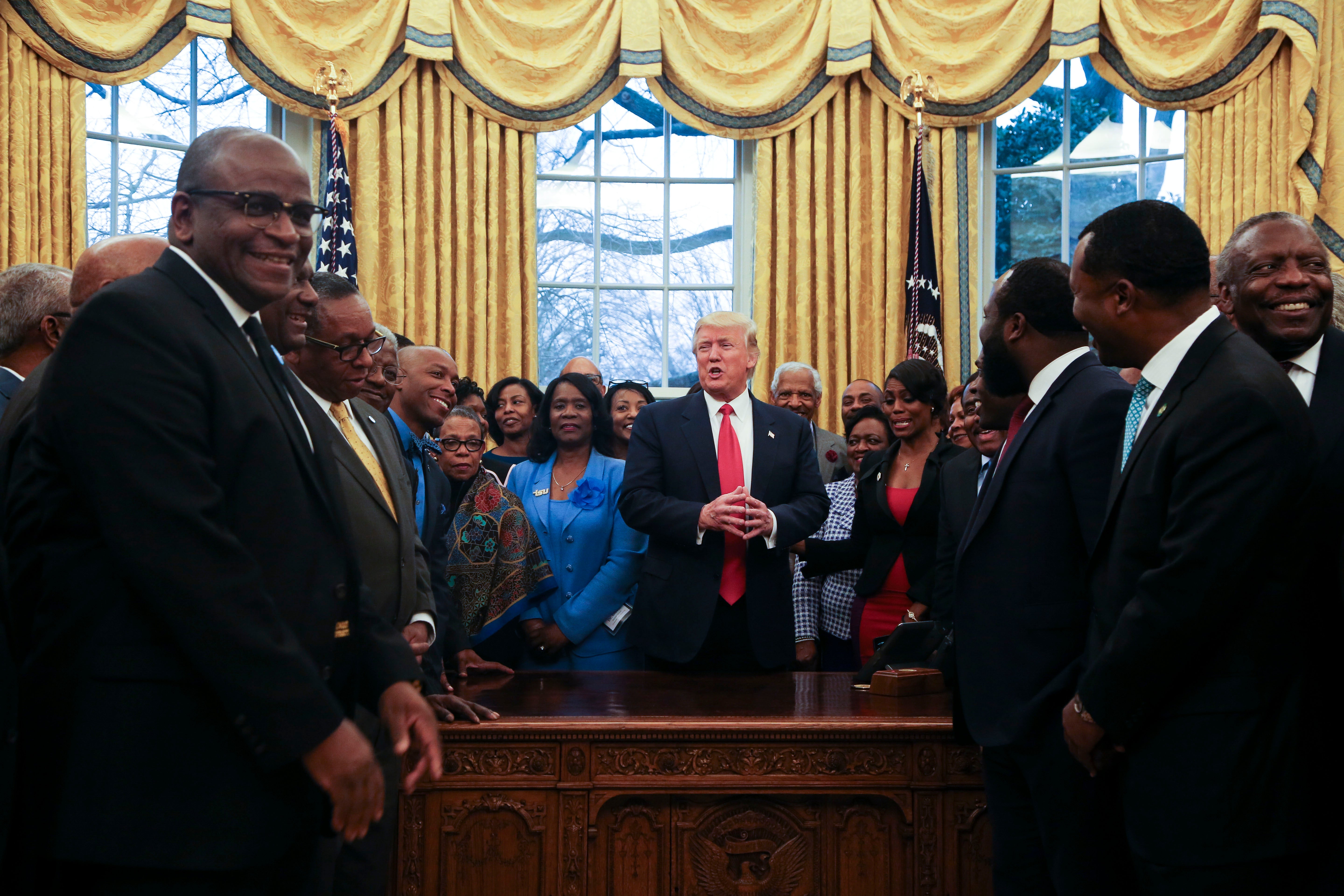 President Trump Meets With Dozens Of HBCU Presidents Ahead Of Signing Executive Order For The Universities
