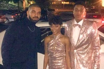 Drake Chose a Spiffy Turtleneck to Chaperone His Cousin Jalaah Moore and Her Date at Prom