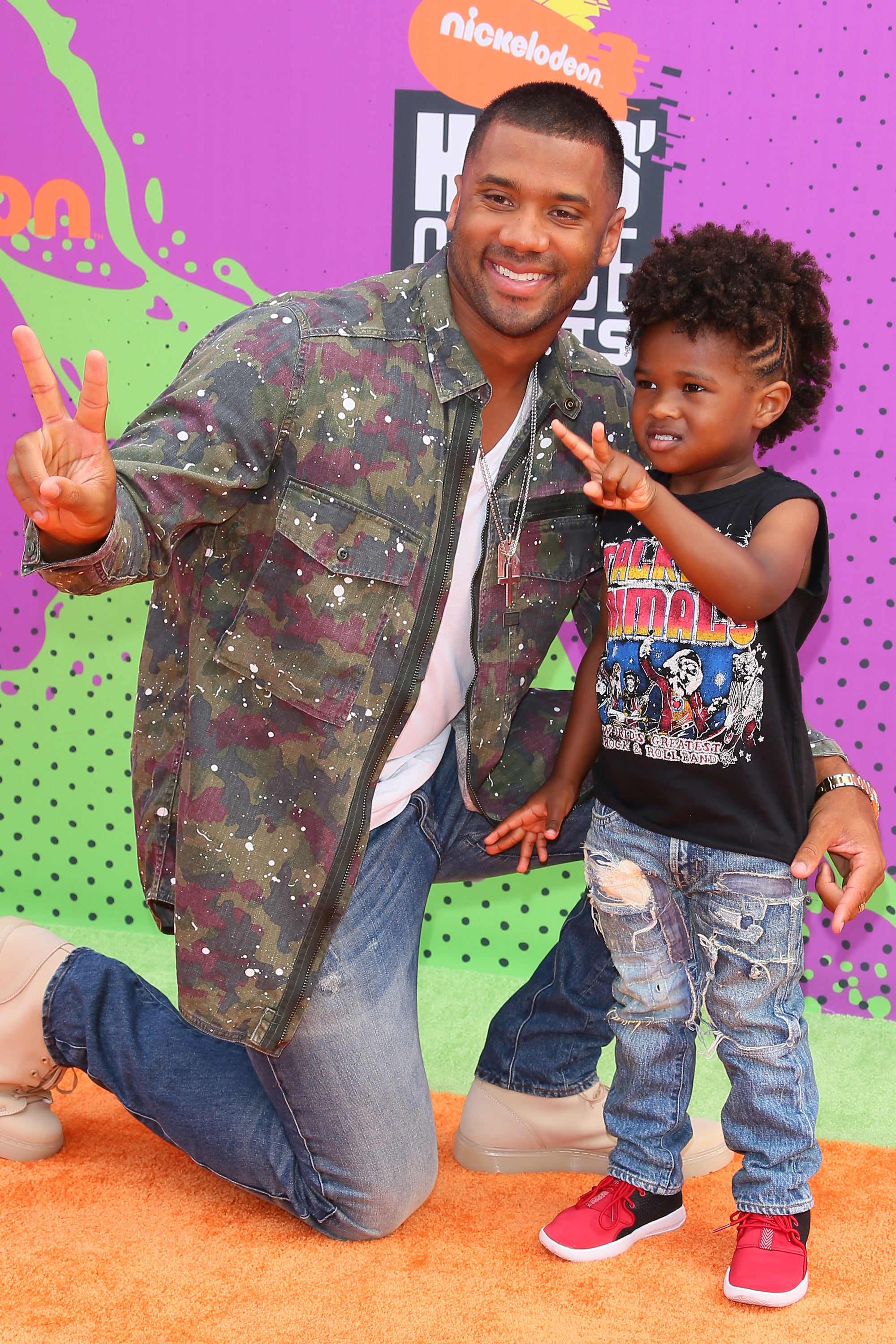 Ciara's Son Future and Husband Russell Wilson Twinned at the Nickelodeon Kids' Choice Awards
