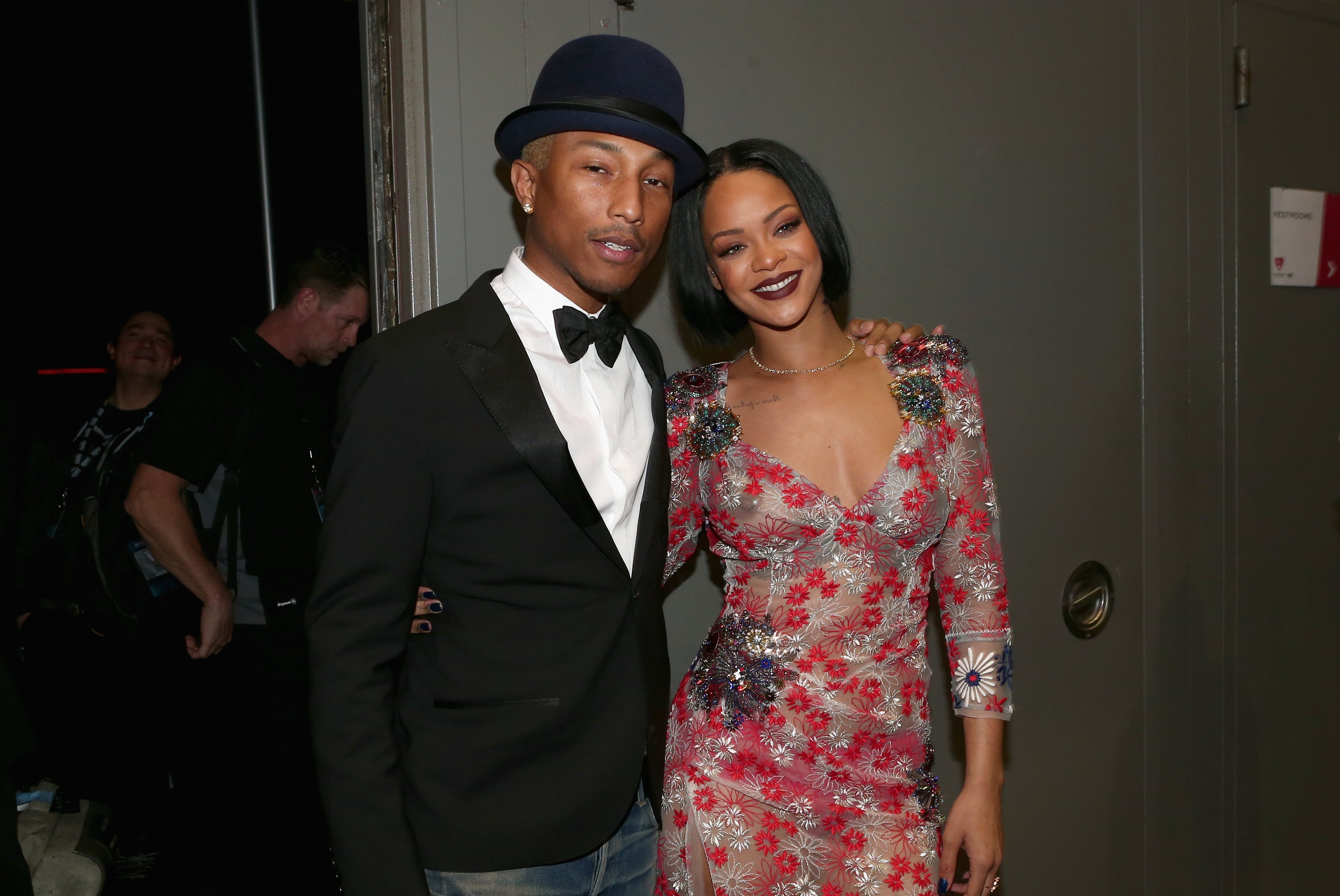 Like Us, Pharrell Williams Paused To Drool Over Rihanna's Crop Over Look