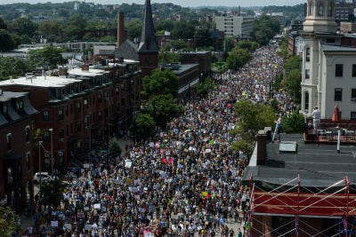 Thousands of Counter-Protesters March Against White Nationalism in Boston a Week After Charlottesville