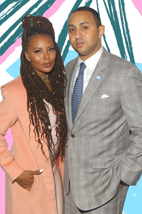 This Photo Of Eva Marcille, Her Fiancé and Their Newborn Son Watching The NBA Playoffs Together Is So Sweet
