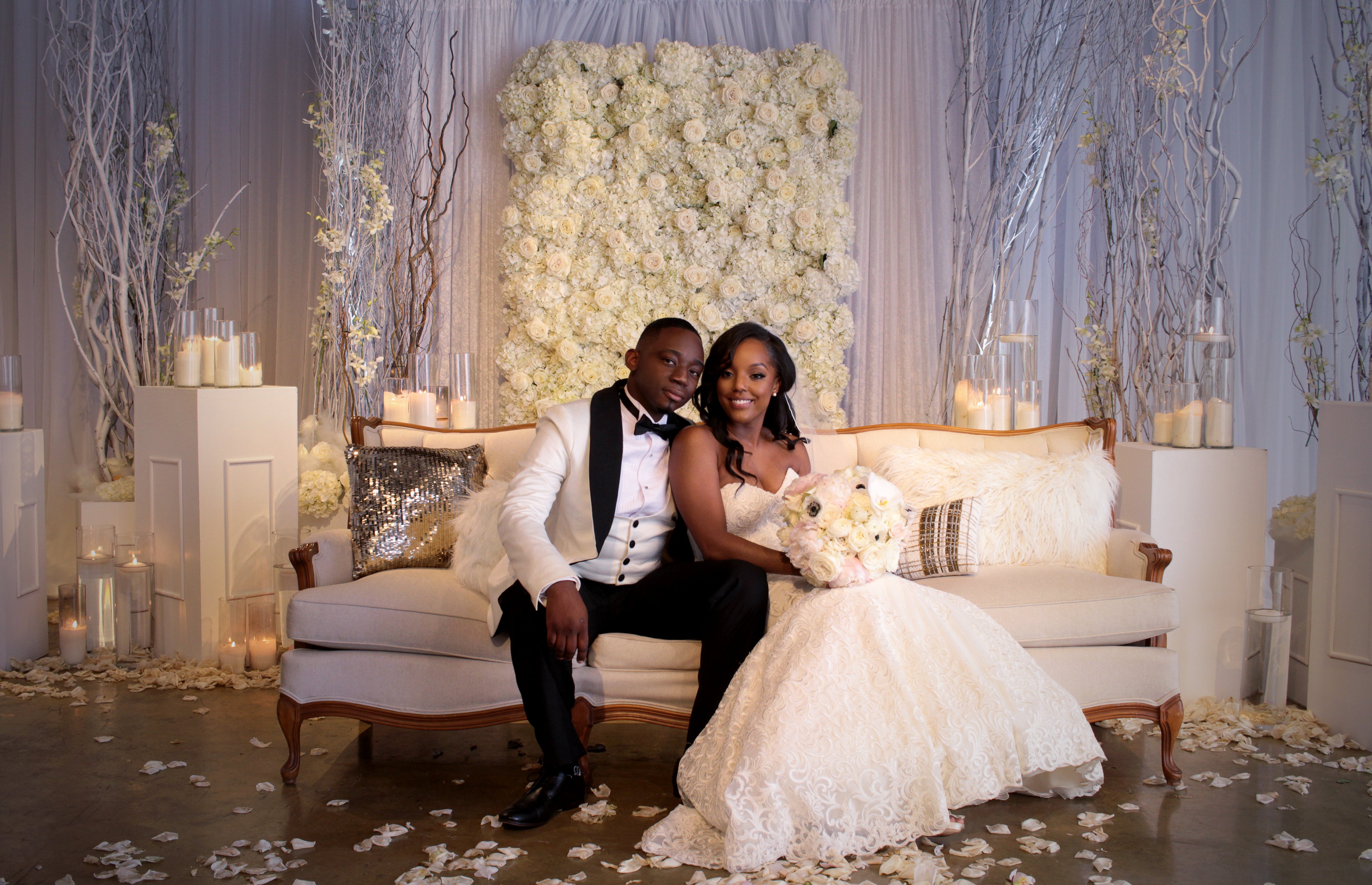 Bridal Bliss: High School Sweetheart's Ridge And Tamela's All-White Wedding Was Where Classic Meets Chic
