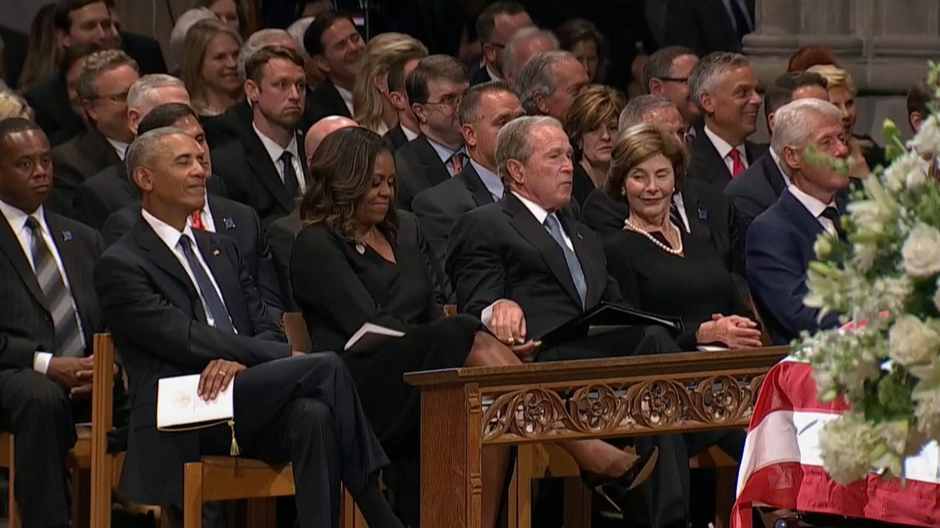 Michelle Obama Explains That Viral Moment With President Bush At McCain Funeral