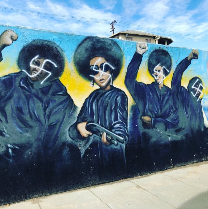 Renowned Black Panther Mural In Crenshaw Defaced With Swastikas