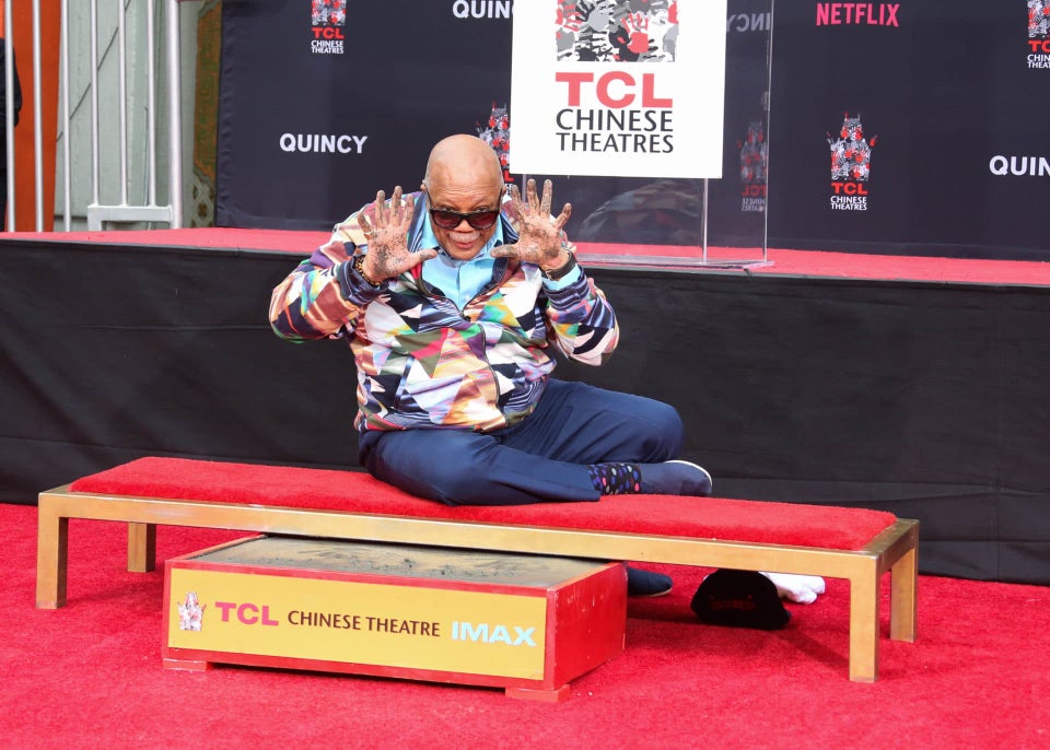 Quincy Jones Leaves His Mark At Famed TCL Chinese Theatre In Hollywood